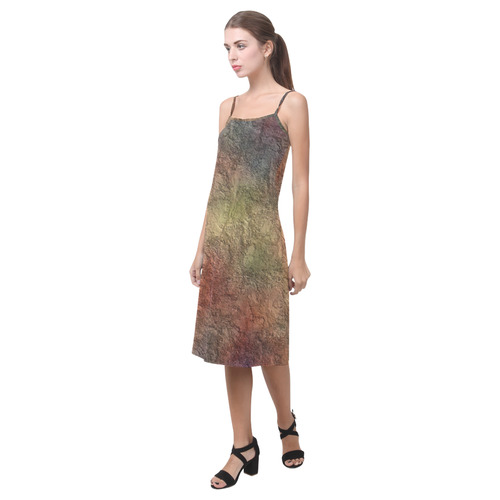 Warm Earth Tones Abstract Alcestis Slip Dress (Model D05)