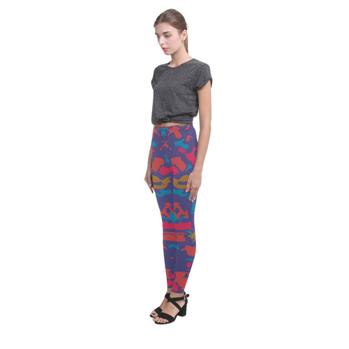 Chaos in retro colors Cassandra Women's Leggings (Model L01)