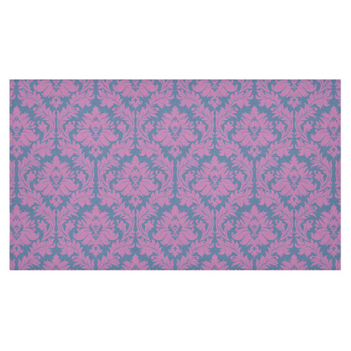 autumn fall colors pink blue damask pattern Cotton Linen Tablecloth 60"x 104"