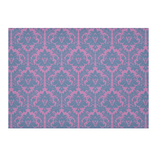 autumn fall colors pink blue damask pattern Cotton Linen Tablecloth 60"x 84"