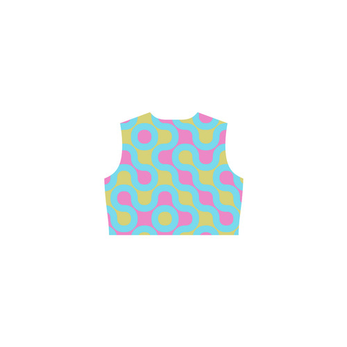 blue pink and yellow abstract 3 Eos Women's Sleeveless Dress (Model D01)