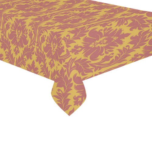 autumn fall colors yellow red damask Cotton Linen Tablecloth 60"x 104"