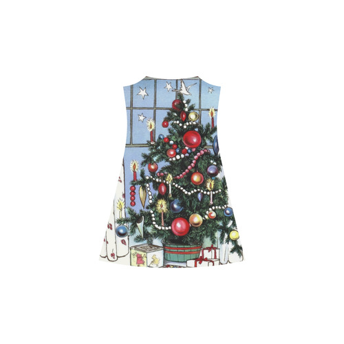 Retro Christmas Tree Alcestis Slip Dress (Model D05)