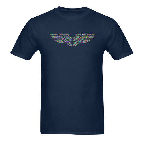 Abstract Triangle Eagle Wings Dark Blue Men's T-Shirt in USA Size (Two Sides Printing)