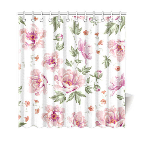 Beautiful Vintage Floral Pattern Shower Curtain 69"x72"