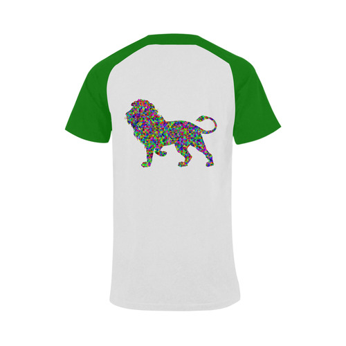 Abstract Triangle Lion Green Men's Raglan T-shirt Big Size (USA Size) (Model T11)