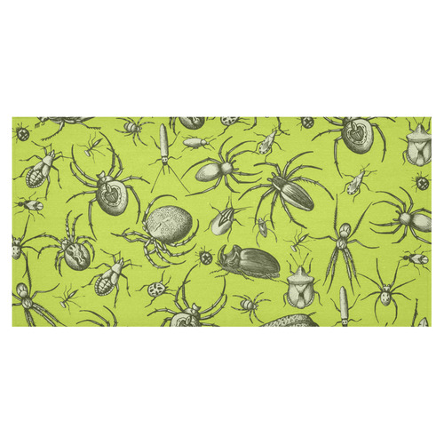 insects spiders creepy crawlers halloween green Cotton Linen Tablecloth 60"x120"