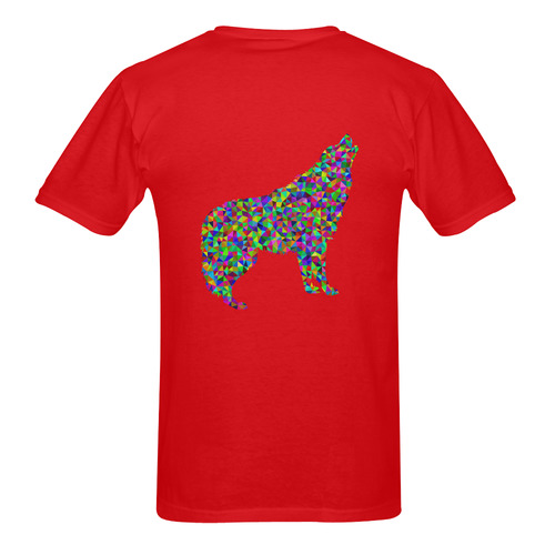 Abstract Triangle Wolf Red Men's T-Shirt in USA Size (Two Sides Printing)