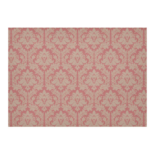 fall colors red pink beige damask Cotton Linen Tablecloth 60"x 84"