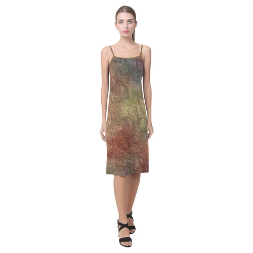 Warm Earth Tones Abstract Alcestis Slip Dress (Model D05)