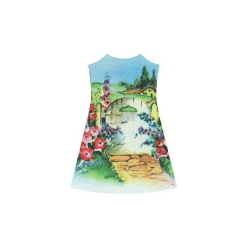 Vintage Country Flower Garden Gate Alcestis Slip Dress (Model D05)