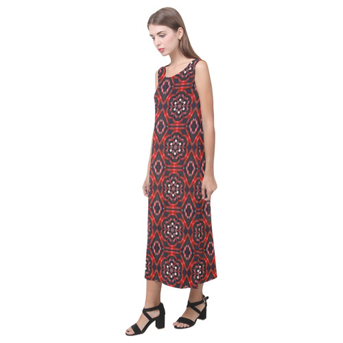 Red Phaedra Sleeveless Open Fork Long Dress (Model D08)