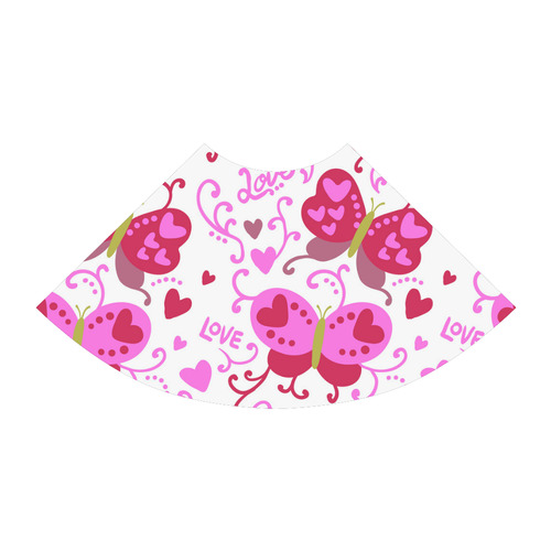 Cute Pink Hearts Butterfly Love Atalanta Sundress (Model D04)