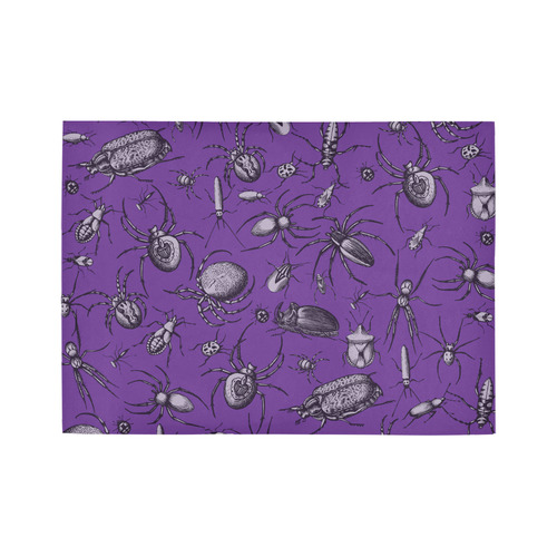 spiders creepy crawlers insects purple halloween Area Rug7'x5'