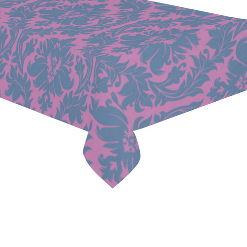 autumn fall colors pink blue damask pattern Cotton Linen Tablecloth 60"x120"