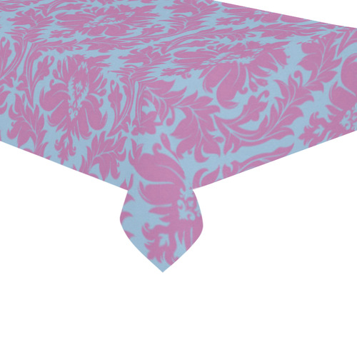 autumn fall colors pink blue damask Cotton Linen Tablecloth 60"x120"