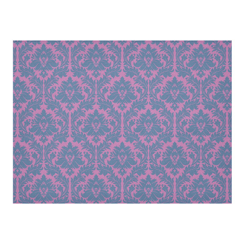 autumn fall colors pink blue damask pattern Cotton Linen Tablecloth 52"x 70"