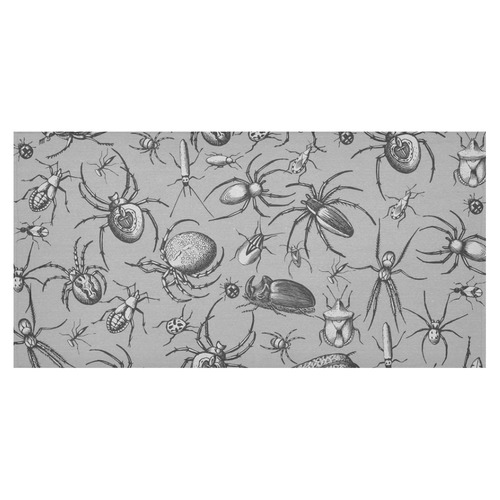 beetles spiders creepy crawlers insects grey Cotton Linen Tablecloth 60"x120"