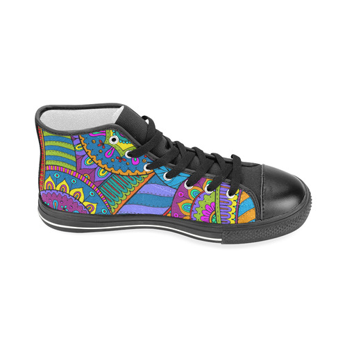 Pop Art PAISLEY Ornaments Pattern multicolored Men’s Classic High Top Canvas Shoes (Model 017)