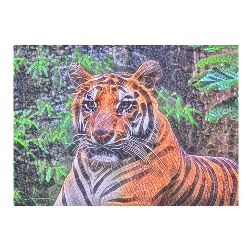 Animal ArtStudio Tiger 1016 Cotton Linen Tablecloth 60"x 84"