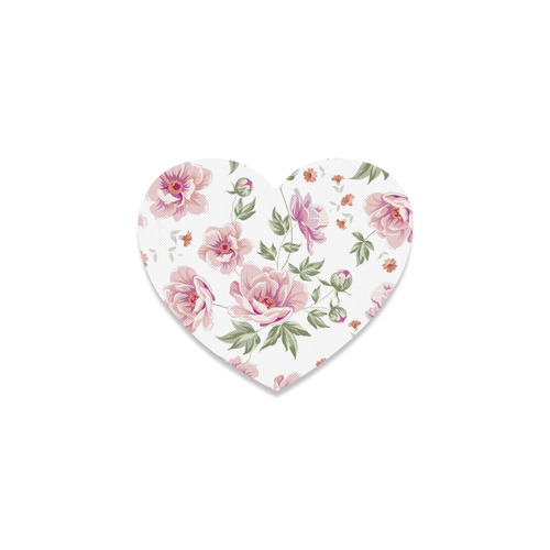 Beautiful Vintage Floral Pattern Heart Coaster