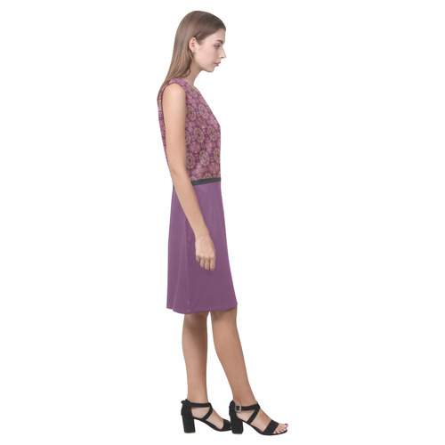 Mauve Doily and Wood Violet Eos Women's Sleeveless Dress (Model D01)