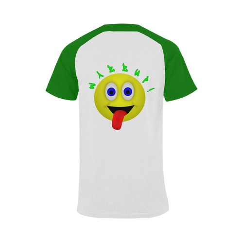 Wazzup Funny Smiley Men's Raglan T-shirt Big Size (USA Size) (Model T11)