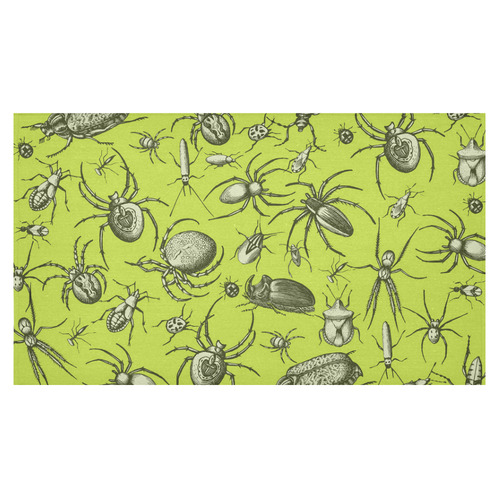 insects spiders creepy crawlers halloween green Cotton Linen Tablecloth 60"x 104"