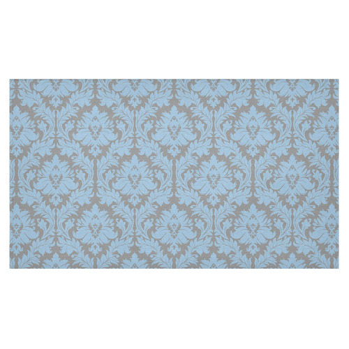 autumn fall colors grey blue damask Cotton Linen Tablecloth 60"x 104"