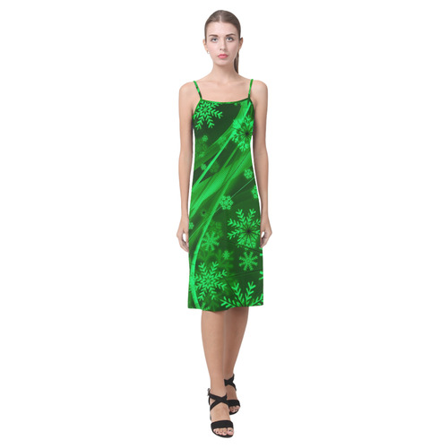 Gorgeous Green Snowflakes Alcestis Slip Dress (Model D05)