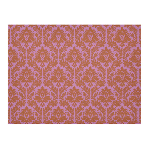 autumn fall colors pink red damask Cotton Linen Tablecloth 52"x 70"