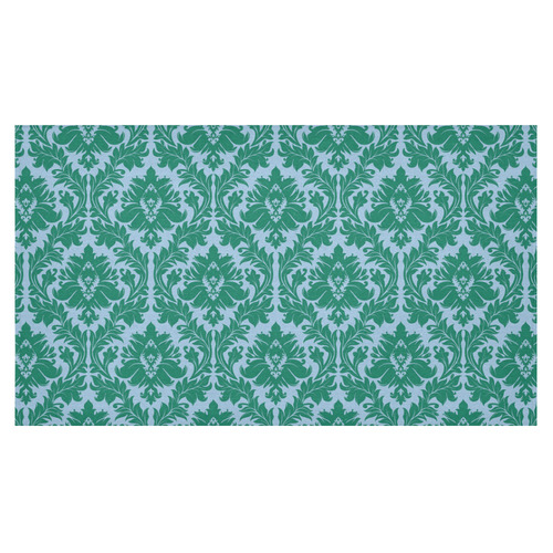 autumn fall colors green blue damask Cotton Linen Tablecloth 60"x 104"