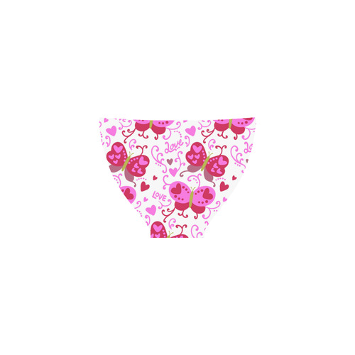 Cute Pink Hearts Butterfly Love Custom Bikini Swimsuit