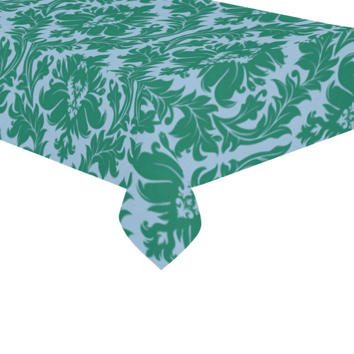 autumn fall colors green blue damask Cotton Linen Tablecloth 60"x120"