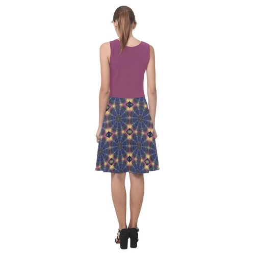 Boysenberry and Blue Pinwheels Atalanta Casual Sundress(Model D04)