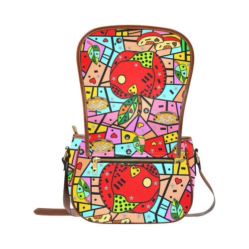 Apple Popart by Nico Bielow Saddle Bag/Large (Model 1649)