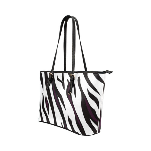 Zebra and safari black and white Stripes designers original Bag edition Leather Tote Bag/Large (Model 1651)