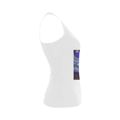 Vincent Van Gogh Starry Night Women's Shoulder-Free Tank Top (Model T35)