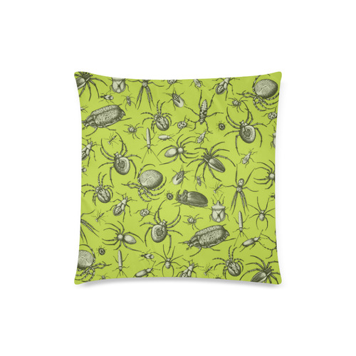 insects spiders creepy crawlers halloween green Custom Zippered Pillow Case 18"x18" (one side)
