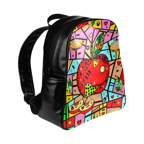 Apple Popart by Nico Bielow Multi-Pockets Backpack (Model 1636)