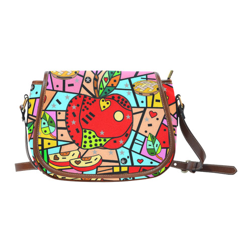 Apple Popart by Nico Bielow Saddle Bag/Large (Model 1649)