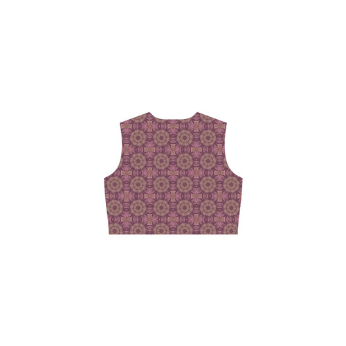 Mauve Doily and Wood Violet Eos Women's Sleeveless Dress (Model D01)