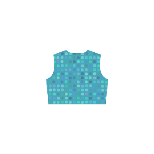 blue and green square pattern Eos Women's Sleeveless Dress (Model D01)