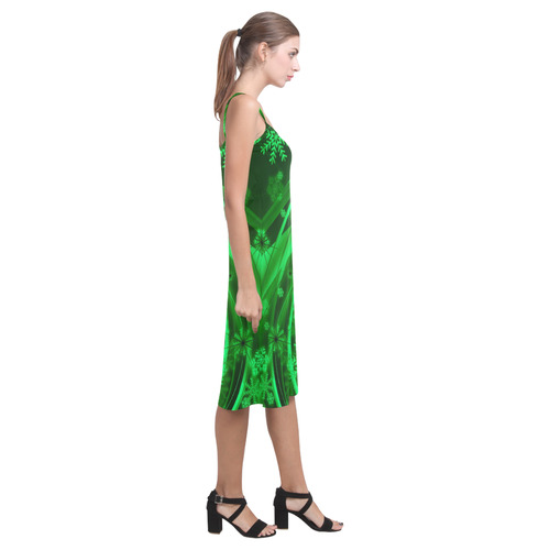 Gorgeous Green Snowflakes Alcestis Slip Dress (Model D05)