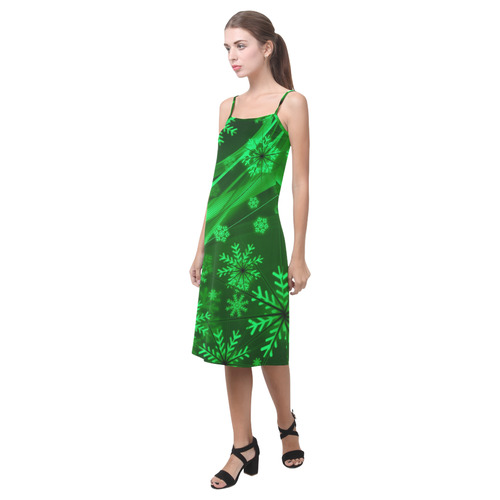 Gorgeous Green Snowflakes Alcestis Slip Dress (Model D05)