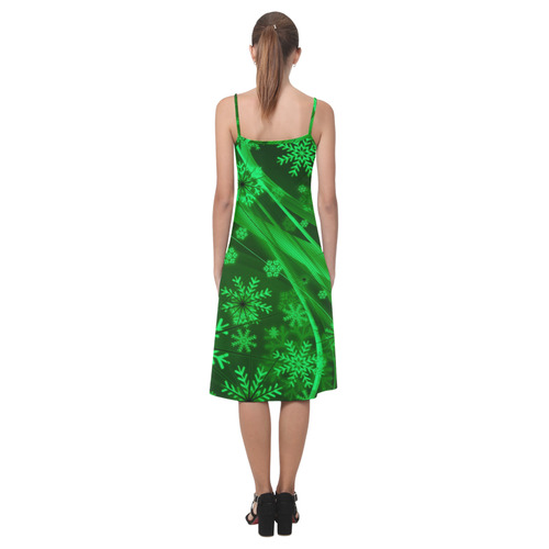 Gorgeous Green Snowflakes Alcestis Slip Dress (Model D05)