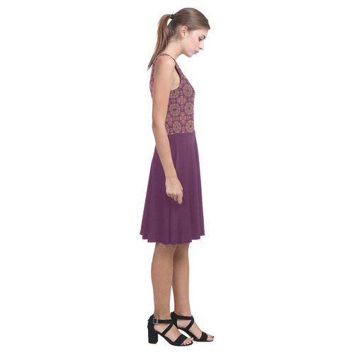 Mauve Doily and Wild Berry Atalanta Casual Sundress(Model D04)