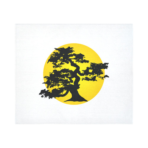 Bonsai Sun Cotton Linen Wall Tapestry 60"x 51"