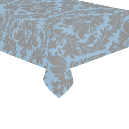 autumn fall colors grey blue damask Cotton Linen Tablecloth 60"x120"