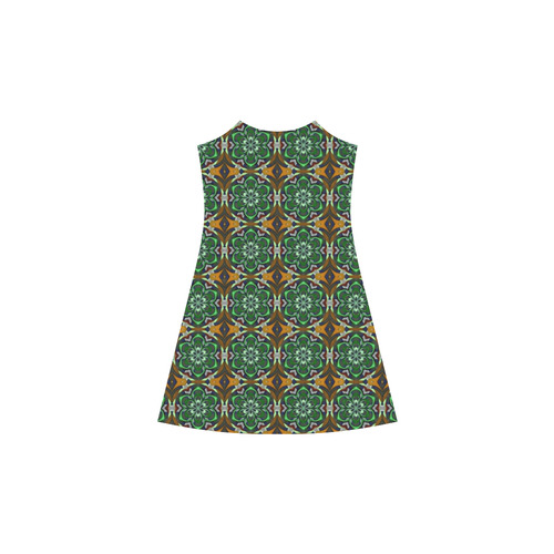 Green and Brown Floral Alcestis Slip Dress (Model D05)